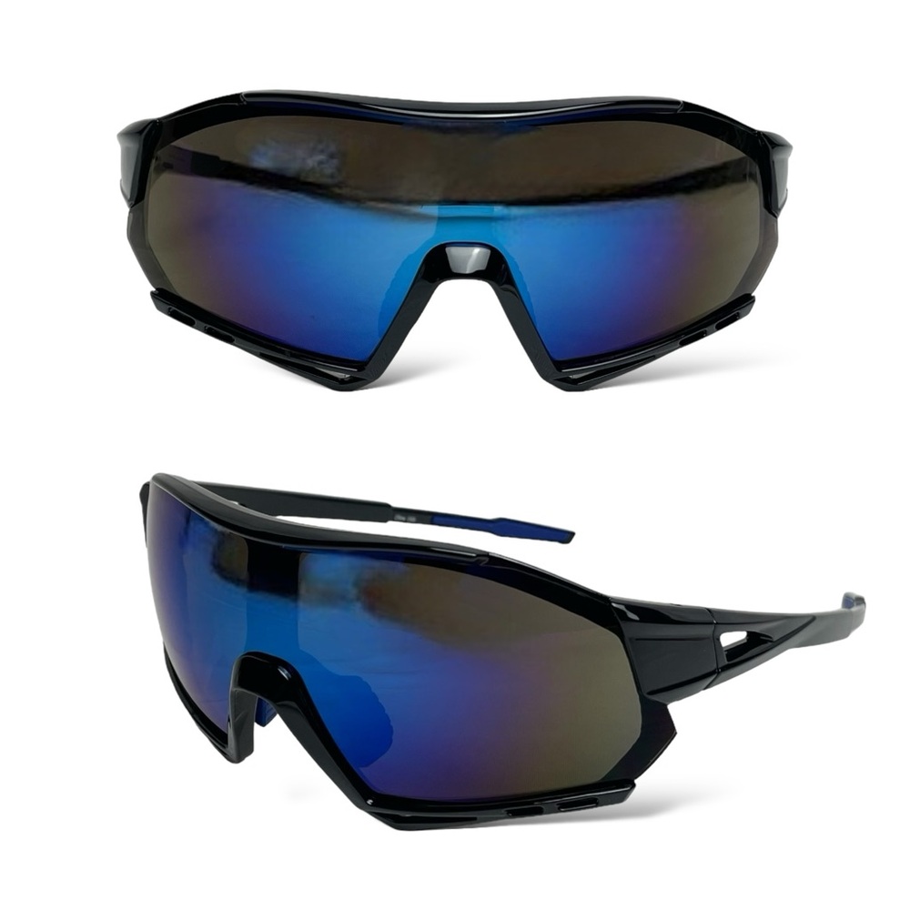 Unisex Sports Sunglasses for Skiing, Snowboarding, Running, Cycling Black/Blue